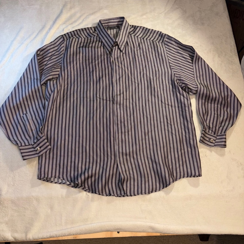 Vintage Versace Classic V2 Mens XXL 100 % Silk Shirt Button Made in Italy